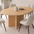 ID MARKET - Table à manger extensible ovale MARTHE 4-8 personnes bois façon hêtre 110-150 cm - vignette