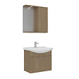 HABITAT ET JARDIN - Meuble avec simple vasque et miroir "Purus 65" - 65 x 50 x 58 cm - Oak - vignette