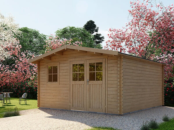 HABITAT ET JARDIN - Abri de jardin bois "Belval" - 18,75 m² - 28 mm - large