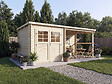 HABITAT ET JARDIN - Abri de jardin en bois avec auvent "Montval" - 14 m² - 28 mm - vignette