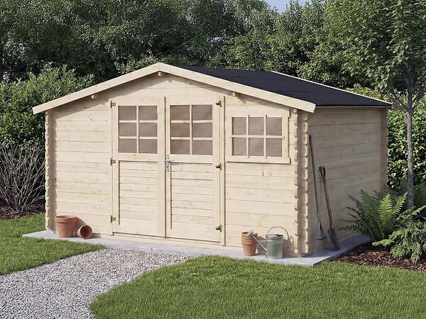HABITAT ET JARDIN - Abri de jardin en bois "Rocval" - 456 x 425 x 232 cm - 19.42 m² - 28 mm - large