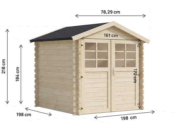 HABITAT ET JARDIN - Abri de jardin en bois "Beaumont" - 4.48 m² - 223 x 201 cm -  28 mm - large
