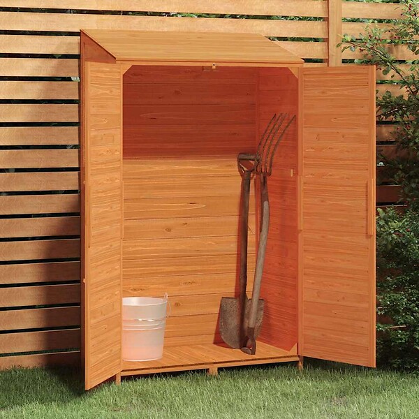 VIDAXL - vidaXL Remise de jardin Marron 102x52x174,5 cm Bois de sapin solide - large