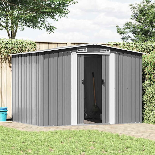 VIDAXL - vidaXL Abri de stockage pour jardin métal gris 257x205x178 cm - large