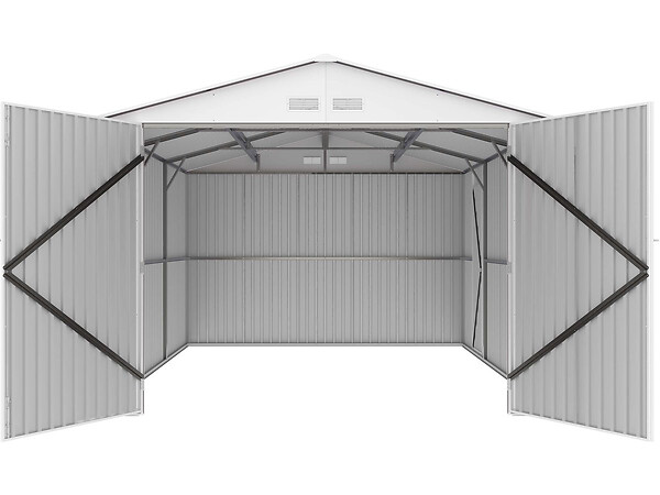 HABITAT ET JARDIN - Garage métal "Nevada" avec porte battante - 15,36 m² - large