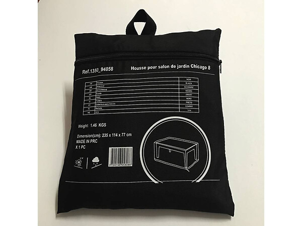 HABITAT ET JARDIN - Housse de protection pour salon de jardin - 235 x 114 x 77 cm - Noir - large