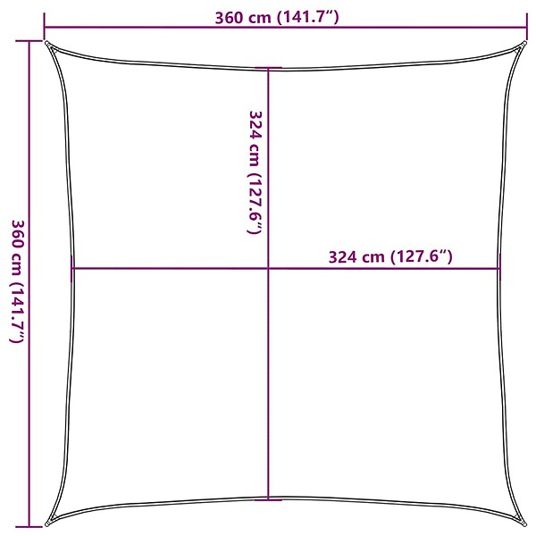 VIDAXL - vidaXL Voile d'ombrage 160 g/m² Rouge 3,6x3,6 m PEHD - large