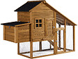 HABITAT ET JARDIN - Poulailler "Princesse" avec pondoir en bois - 4 poules - Marron - vignette
