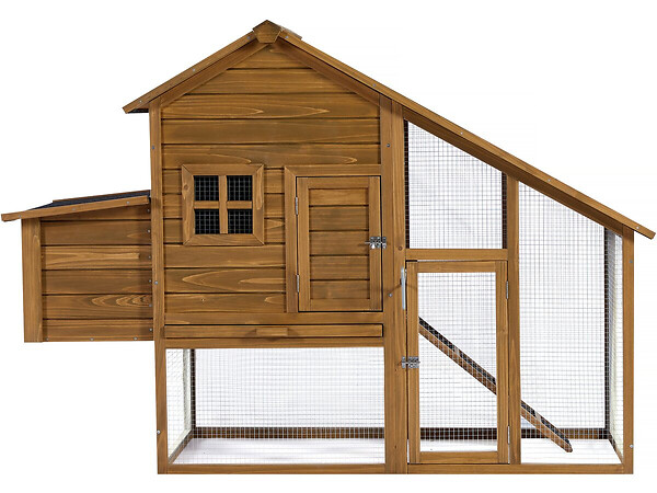 HABITAT ET JARDIN - Poulailler "Princesse" avec pondoir en bois - 4 poules - Marron - large