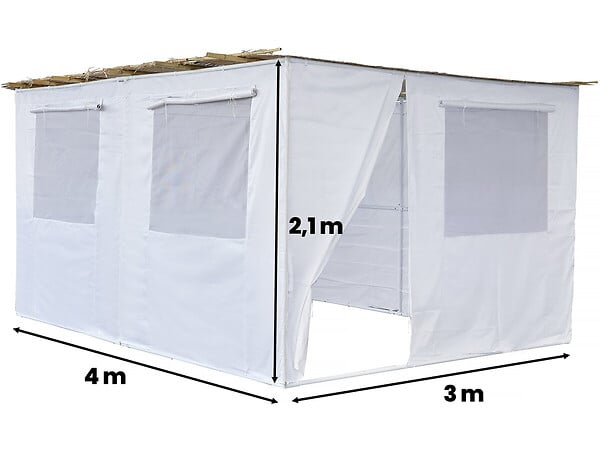 HABITAT ET JARDIN - Souccah en Kit NINA ajustable - 4 x 3 - 4 Rouleaux de bambou et 15 tasseaux de bambou - large