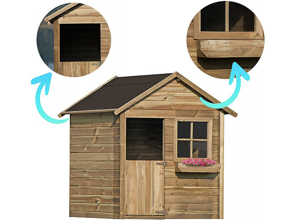 HABITAT ET JARDIN - Maisonnette "Coccinelle" - 126 x 112 x 158 - Bois - large