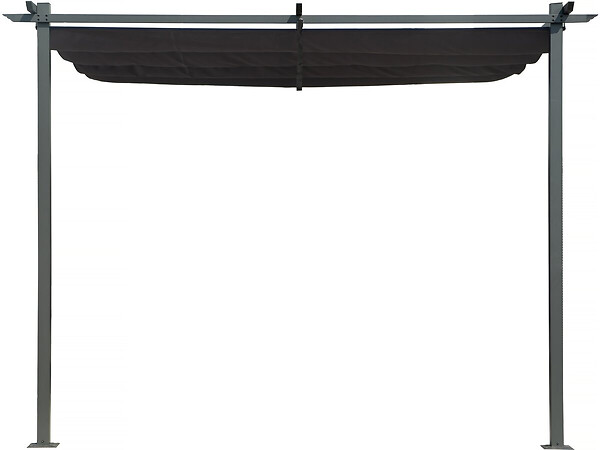 HABITAT ET JARDIN - Pergola adossée avec toit rétractable - 3 x 3 m - Gris anthracite - large