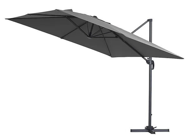HABITAT ET JARDIN - Parasol jardin déporté "Sun 3" - 3 x 3 m - Gris - large