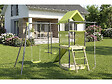 HABITAT ET JARDIN - Aire de jeu portique en métal avec toboggan et bac a sable "Sohane"  - Vert - vignette