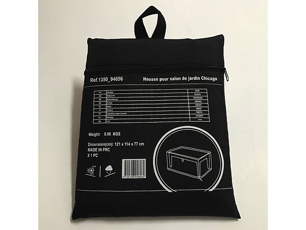 HABITAT ET JARDIN - Housse de protection pour salon de jardin - 121 x 114 x 77 cm - Noir - large
