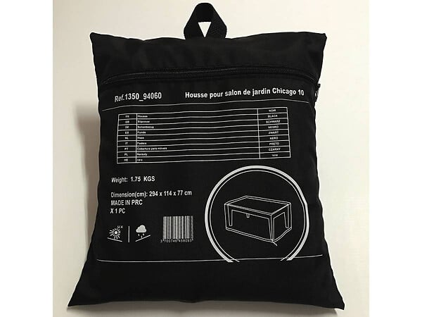 HABITAT ET JARDIN - Housse de protection pour salon de jardin - 294 x 114 x 77 cm - Noir - large