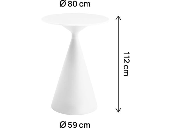 HABITAT ET JARDIN - Table haute bistro de jardin ⌀80 cm "Néora" - Blanc - large