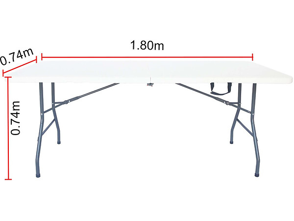 HABITAT ET JARDIN - Table de jardin pliante en métal "Foldy" - 181 x 74 x 74 cm - Blanc - large
