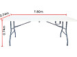 HABITAT ET JARDIN - Table de jardin pliante en métal "Foldy" - 181 x 74 x 74 cm - Blanc - vignette