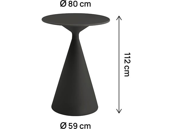 HABITAT ET JARDIN - Table haute bistro de jardin ⌀80 cm "Néora" - Noir - large