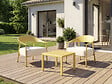 HABITAT ET JARDIN - Lot de 2 fauteuils de jardin en plastique et métal "Céora" - Jaune - vignette