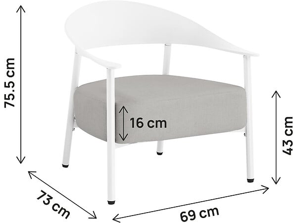 HABITAT ET JARDIN - Lot de 2 fauteuils de jardin en plastique et en métal "Céora" - Blanc - large