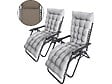 HABITAT ET JARDIN - Lot de 2 fauteuils de jardin inclinable zéro gravité avec coussin matelassé "Sintra" - Taupe - vignette