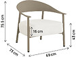 HABITAT ET JARDIN - Lot de 2 fauteuils de jardin en plastique et métal "Céora" - Taupe - vignette