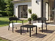 HABITAT ET JARDIN - Lot de 2 fauteuils de jardin en plastique et en métal "Céora" - Noir - vignette