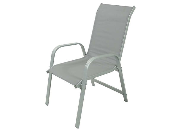 HABITAT ET JARDIN - Fauteuil jardin Alu/Textilène "Porto" - Phoenix - Gris clair - Lot de 2 - large