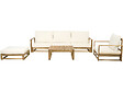 HABITAT ET JARDIN - Salon de jardin en bois modulable avec coussins "Bellingham" - 5 places - Beige - vignette