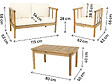 HABITAT ET JARDIN - Salon de jardin en bois avec coussins inclus "Milano" - 4 places - Beige - vignette