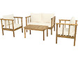 HABITAT ET JARDIN - Salon de jardin en bois avec coussins inclus "Milano" - 4 places - Beige - vignette