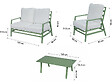 HABITAT ET JARDIN - Salon de jardin en métal "Queens" - 4 places - Vert - vignette