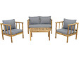 HABITAT ET JARDIN - Salon de jardin en bois avec coussins inclus "Milano" - 4 places - Gris - vignette