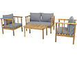 HABITAT ET JARDIN - Salon de jardin en bois avec coussins inclus "Milano" - 4 places - Gris - vignette