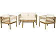 HABITAT ET JARDIN - Salon de jardin en bois avec coussins inclus "Beckham" - 4 places - Beige - vignette