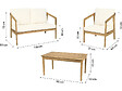 HABITAT ET JARDIN - Salon de jardin en bois d'acacia avec coussins "Presley" - 4 places - Beige - vignette