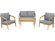 HABITAT ET JARDIN - Salon de jardin en bois avec coussins "Presley" - 4 places - Gris - vignette