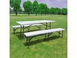 HABITAT ET JARDIN - Ensemble Table de jardin pliante + 2 Bancs pliants " Foldy" - Blanc - vignette