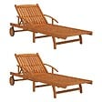 VIDAXL - vidaXL Chaises longues lot de 2 Bois d'acacia solide - vignette