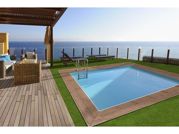 HABITAT ET JARDIN - Piscine bois rectangle " Caimans 120  " - 4.10 x 3.00 x 1.24  m - large