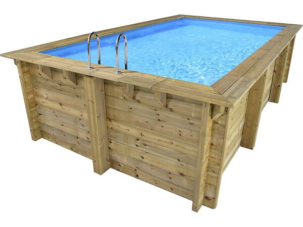HABITAT ET JARDIN - Piscine bois rectangle " Aruba 120  "- 5.00 x 3.00 x 1.24 m - large