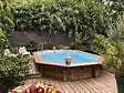 HABITAT ET JARDIN - Piscine bois " Miami 120 " - 4.86 x 3.36 x 1.20 m + Bâche à bulles 180 µ + Bâche hiver 280 gr/m² - vignette