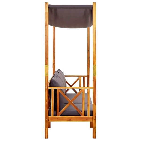 VIDAXL - vidaXL Banc de jardin avec auvent et repose-pieds Bois d'acacia solide - large