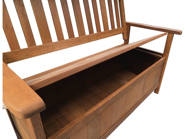 HABITAT ET JARDIN - Banc de jardin 2 places avec coffre "Manille" - Mapel en Bois - Marron - large