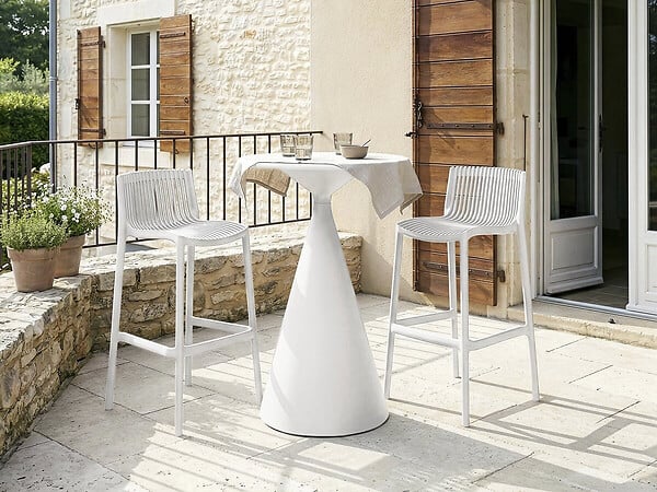 HABITAT ET JARDIN - Lot de 2 chaises hautes empilables en plastique "Néora" - Blanc - large