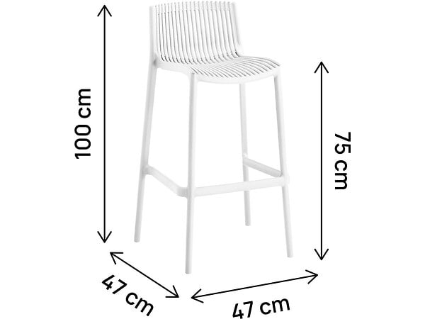 HABITAT ET JARDIN - Lot de 2 chaises hautes empilables en plastique "Néora" - Blanc - large