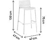 HABITAT ET JARDIN - Lot de 2 chaises hautes empilables en plastique "Néora" - Blanc - vignette