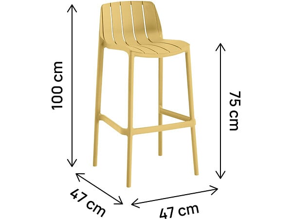 HABITAT ET JARDIN - Lot de 2 chaises hautes de jardin empilable "Vaena" - Jaune - large